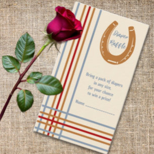 Tarjeta De Recepción Rústico herradura occidental Baby Shower Diaper Ra