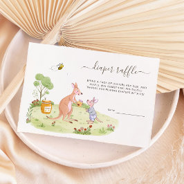 Tarjeta De Recepción Rústico hueso canguro Baby Shower Diaper Raffle