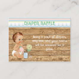Tarjeta De Recepción Rústico Mason Jar Wood Diaper Raffle