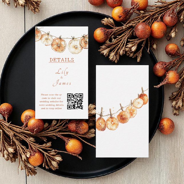 Tarjeta De Recepción Rústico Naranja seco Garland País francés (Subido por el creador)
