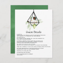 Tarjeta De Recepción Rústico Pastel Floral Terrario Boda Jardín