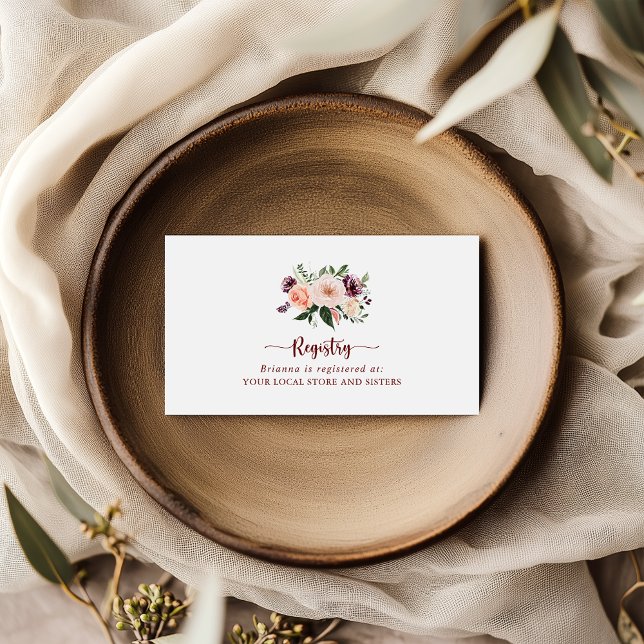 Tarjeta De Recepción Rústico registro de regalos de Boda floral de vera (Subido por el creador)