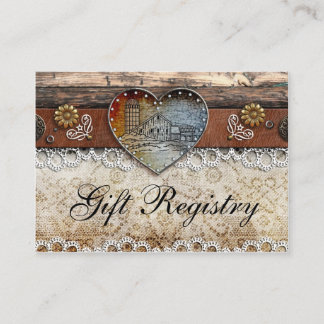 Tarjeta De Recepción Rústico Registro de Regalos de Bodas en el País de