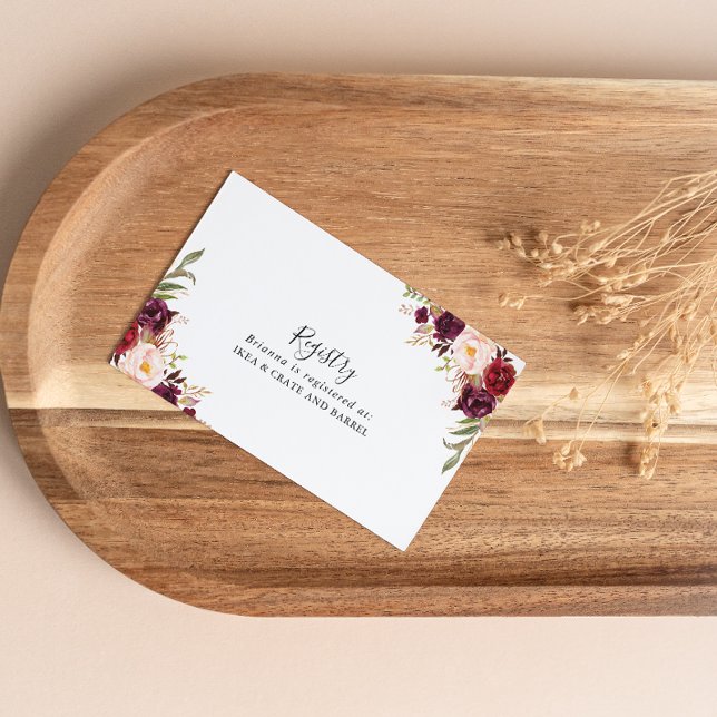 Tarjeta De Recepción Rústico registro de regalos de Bodas florales de B (Subido por el creador)