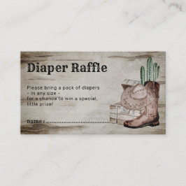 Tarjeta De Recepción Rústico Retro Diaper Raffle Cowboy