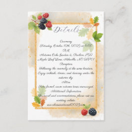 Tarjeta De Recepción Rústico romántico otoño Boda de Berry de vuelta