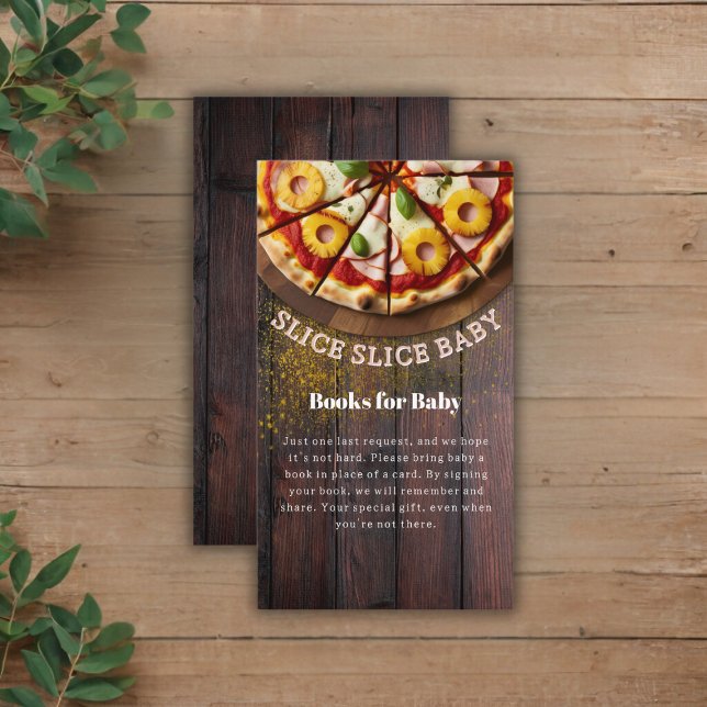 Tarjeta De Recepción Rústico Slice Pizza Baby Shower (Subido por el creador)