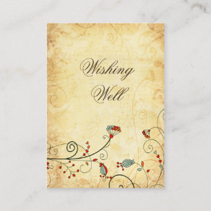Tarjeta De Recepción rústico vintage rojo floral desear buenas cartas