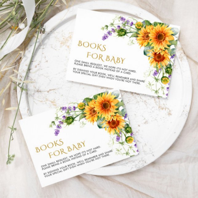 Tarjeta De Recepción Rústicos girasoles y botellas de lavanda para bebé (Subido por el creador)