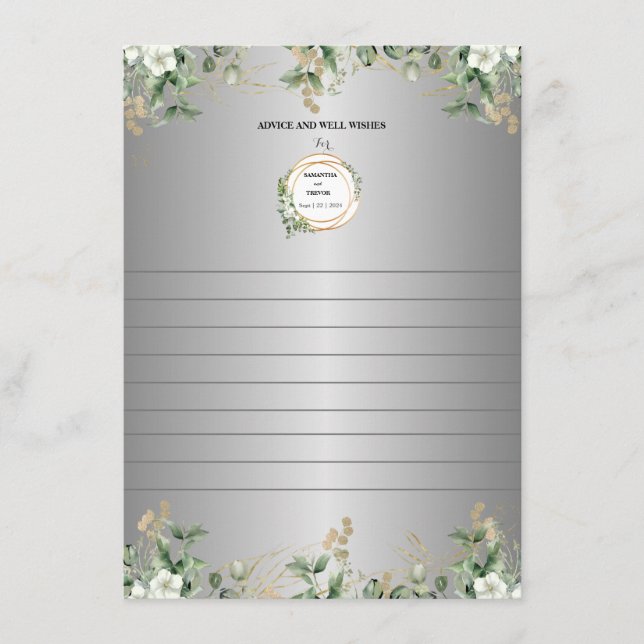 Tarjeta De Recepción Sabiduría Dorada: Duchar A La Pareja Con Consejo (Anverso)