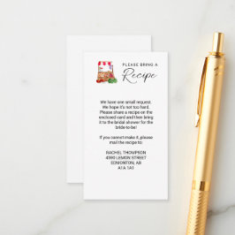 Tarjeta De Recepción Sacar una receta de la ducha de novia del mercado