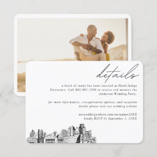 Tarjeta De Recepción Sacramento Boda Hotel Bloque de habitación Detalle