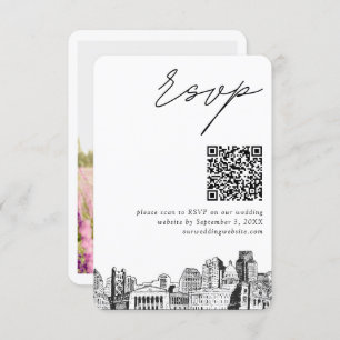 Tarjeta De Recepción Sacramento Boda RSVP Código QR Pequeño