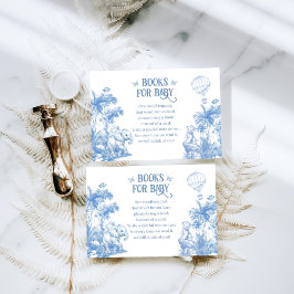 Tarjeta De Recepción Safari Animal Blue Toile Baby Boy Shower Books