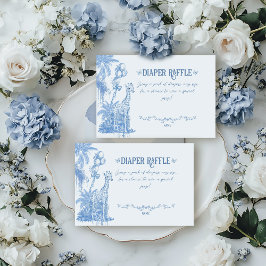 Tarjeta De Recepción Safari Animal Blue Toile Baby Boy Shower Diaper
