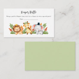 Tarjeta De Recepción Safari animal Jungle Baby Shower Diaper Raffle