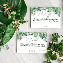 Tarjeta De Recepción Safari Animal Jungle Green & Gold boy Diaper