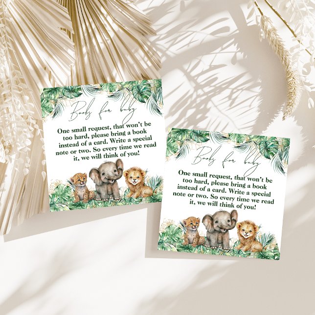 Tarjeta De Recepción Safari Animal Jungle Green y Gold boy book (Subido por el creador)