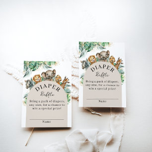 Tarjeta De Recepción Safari Animal Jungle Moderno pañal Baby Shower