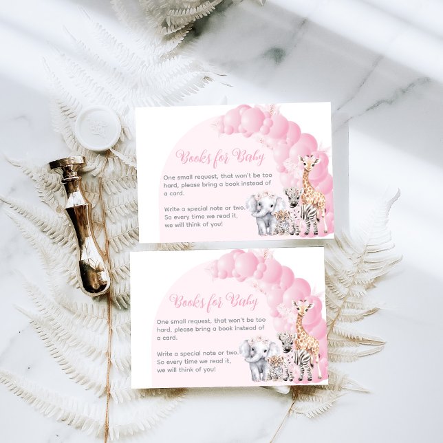 Tarjeta De Recepción Safari Animal Pink Boho Bebé Chica Ducha (Subido por el creador)