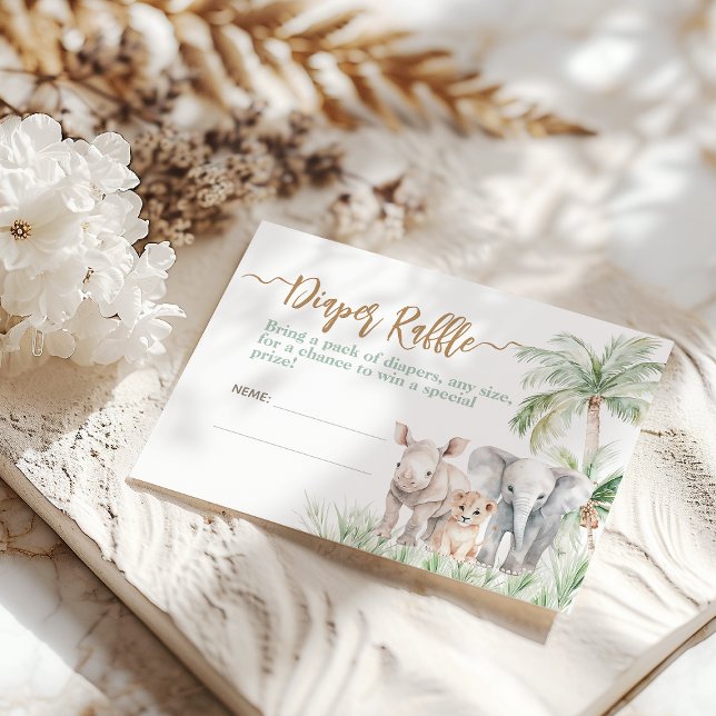 Tarjeta De Recepción Safari Animal Wild One Baby Shower (Subido por el creador)