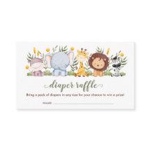 Safari Animales Diaper Raffle Entradas Jungle Boys