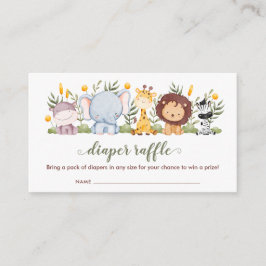 Tarjeta De Recepción Safari Animales Diaper Raffle Entradas Jungle Boys