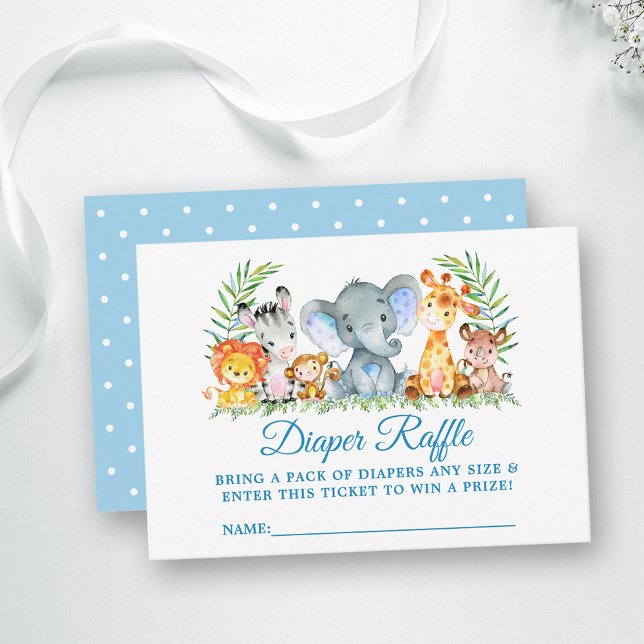 Tarjeta De Recepción Safari Animales Ducha Puntos De Venta De Raffle Di (Customize to change text color, style or text size.)