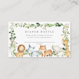 Tarjeta De Recepción Safari Animals Baby Shower Diaper Raffle Ticket