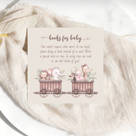 Tarjeta De Recepción Safari Animals Entrenan en Baby Shower Book