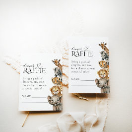 Tarjeta De Recepción Safari Animals Modern Baby Shower Diaper