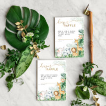 Safari Baby Animals Baby Shower Diaper Raffle