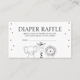 Tarjeta De Recepción Safari Baby Shower Diaper Raffle Card Jungle Zoo