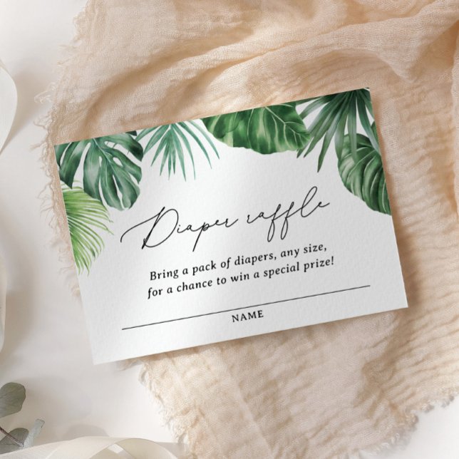 Tarjeta De Recepción Safari Baby Shower Greenery Diaper Raffle (Subido por el creador)