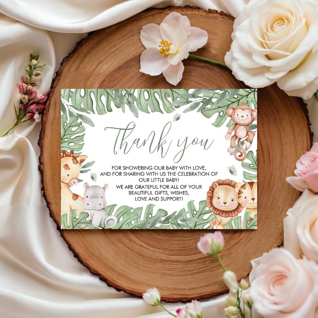 Tarjeta De Recepción Safari Baby Shower Thank You Card (Subido por el creador)