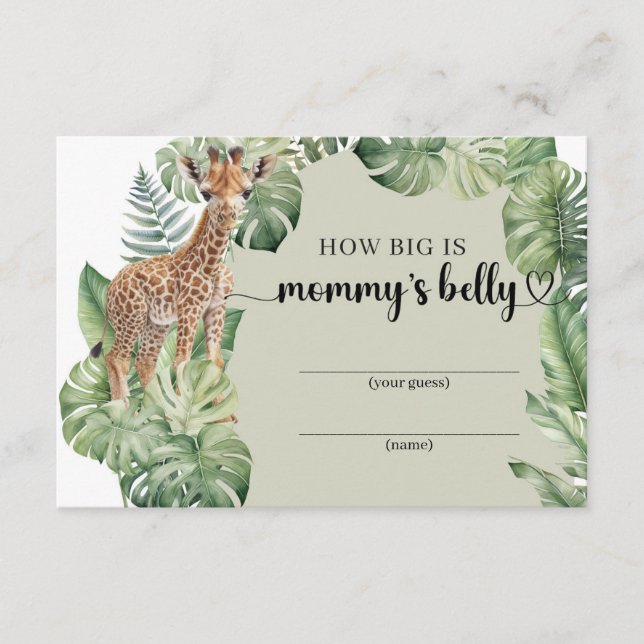 Tarjeta De Recepción Safari de la selva tropical, animales del juego de (Anverso)