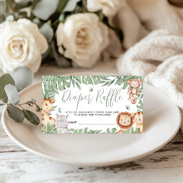 Tarjeta De Recepción Safari Diaper Raffle Card