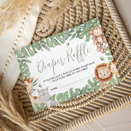 Tarjeta De Recepción Safari Diaper Raffle Card