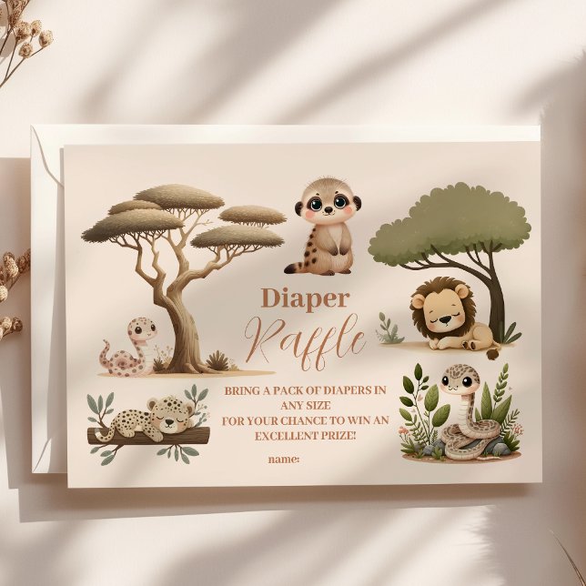 Tarjeta De Recepción Safari en la jungla tropical, animales, niño, cuen (Subido por el creador)
