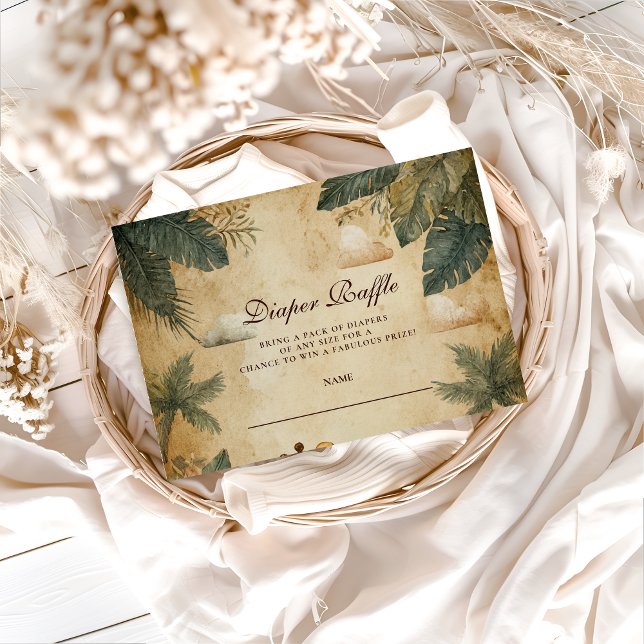 Tarjeta De Recepción Safari Forest Creatures Diapper Raffle (Subido por el creador)