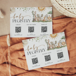 Tarjeta De Recepción Safari Gender Neutral Baby Shower Registry Card
