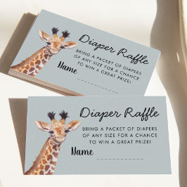 Tarjeta De Recepción Safari Giraffe Diaper Raffle Baby Shower
