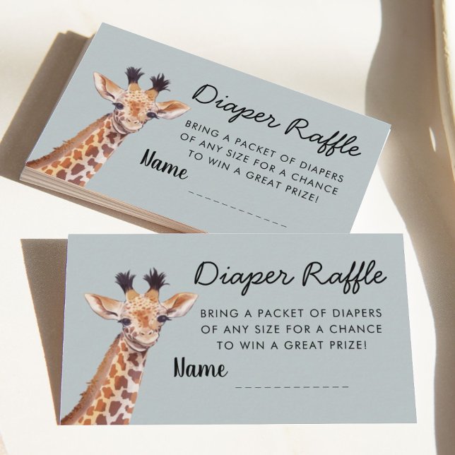 Tarjeta De Recepción Safari Giraffe Diaper Raffle Baby Shower (Subido por el creador)