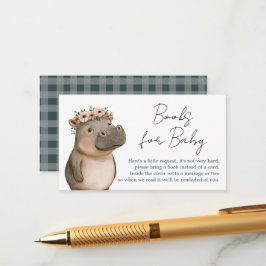 Tarjeta De Recepción Safari Hippo Boho Baby Shower Books