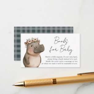 Tarjeta De Recepción Safari Hippo Boho Baby Shower Books