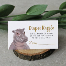 Safari Hippo Diaper Raffle Baby Shower
