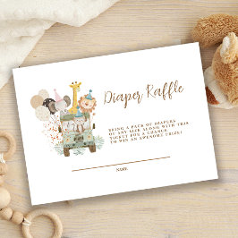 Tarjeta De Recepción Safari Jungle Animales Boho Diaper Raffle