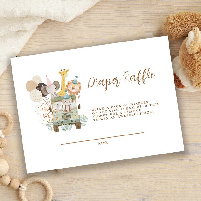 Tarjeta De Recepción Safari Jungle Animales Boho Diaper Raffle (Subido por el creador)