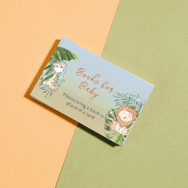 Tarjeta De Recepción Safari Jungle Animals Book for Baby Shower Game