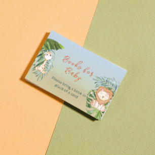 Tarjeta De Recepción Safari Jungle Animals Book for Baby Shower Game